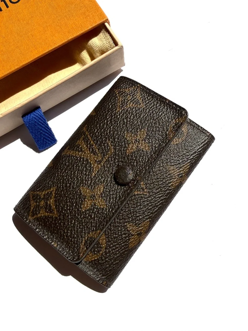 LOUIS VUITTON Monogram 6 Key Holder Case Brown Pink